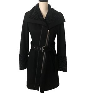 GUESS Los Angeles Wool Blend Single-Breasted Coat Women Small